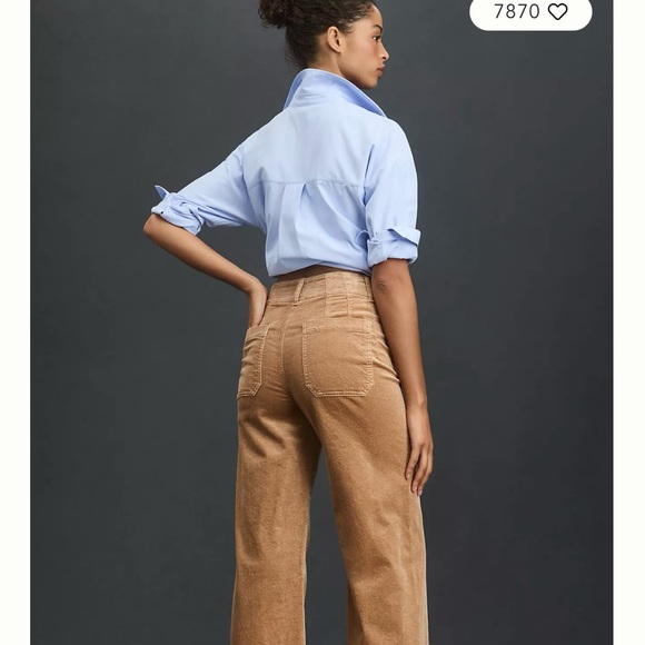 Maeve Corduroy Wide Leg Pants. NWT. Size 27. Colour: Camel - Picture 3 of 7